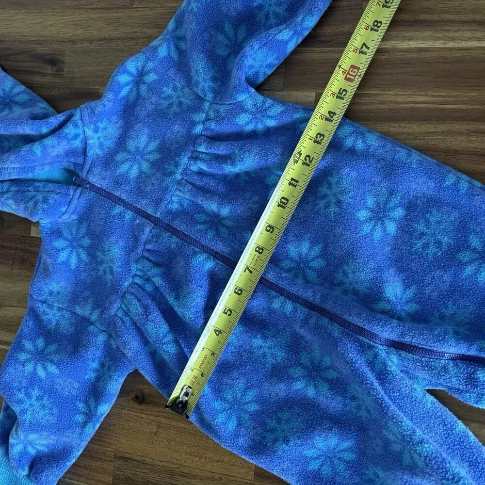 VTG 90s Gymboree Rainbow Tag Fleece Jumpsuit Snowflake Romper Coverall‎ Small